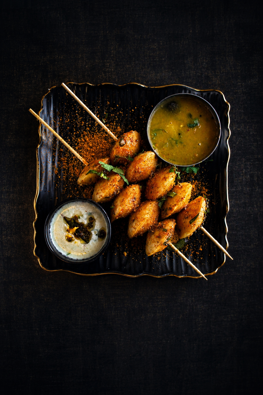 Skewer podi idly at MangoLeaf
